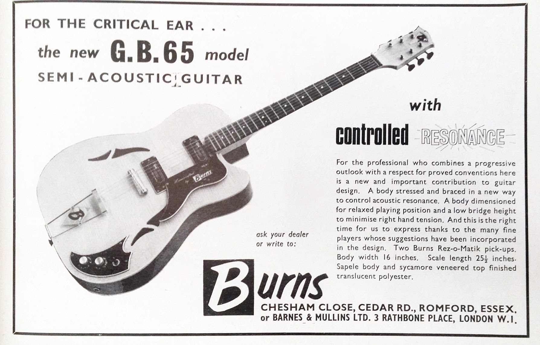 Burns GB65 advert